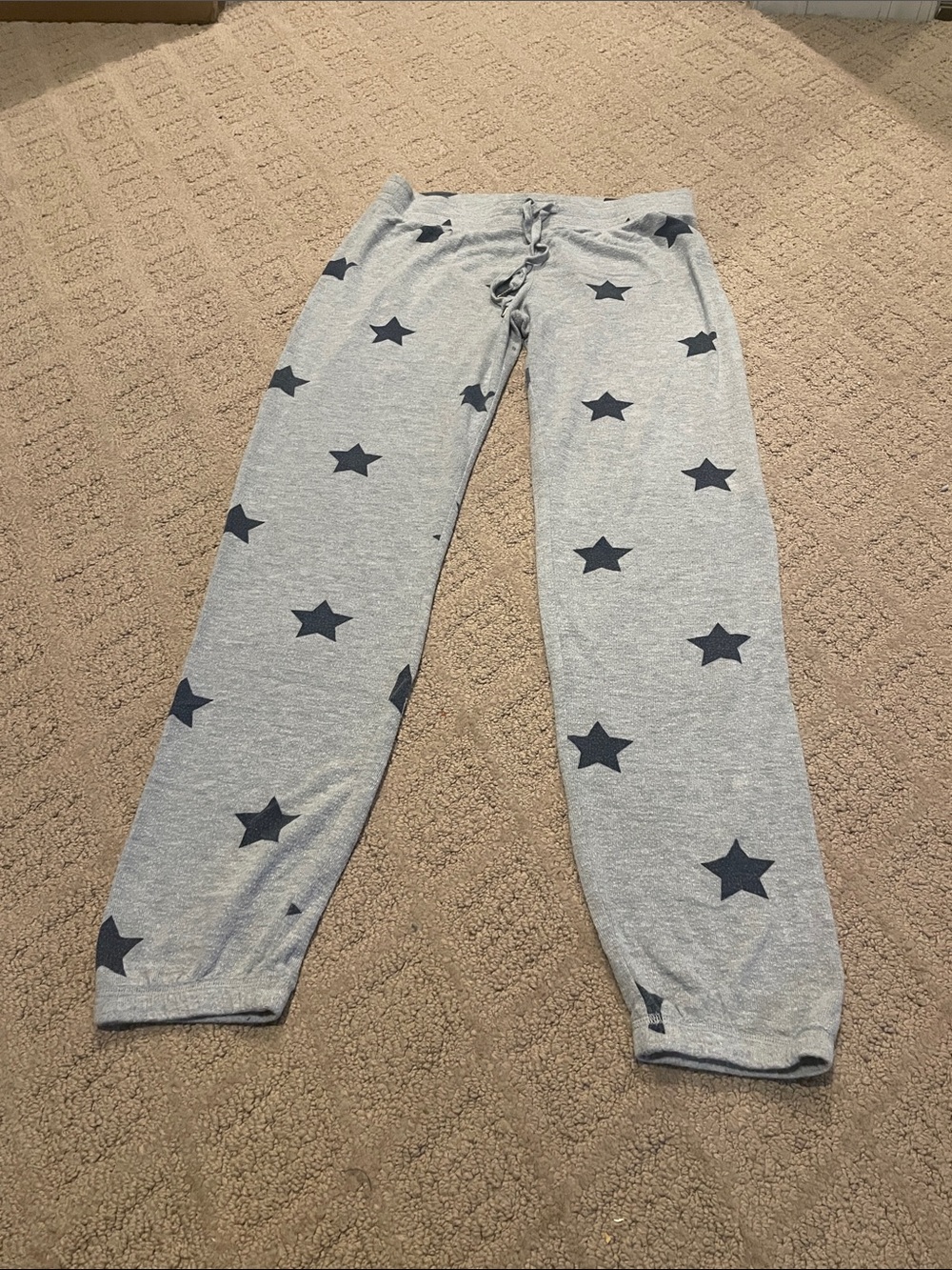 Women's Gray Star-Print Pajama Pants